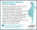 Signs to watch for if you are pregnant