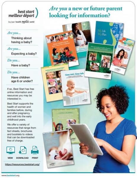 English Page of the Best Start flyer for parents